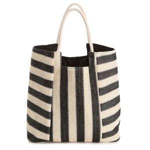 DSW/Kelly and Katie black and tan striped tote bag